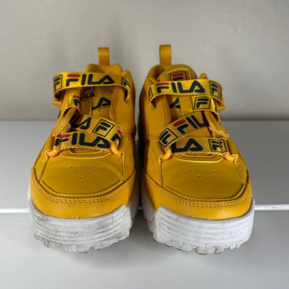 Fila Fast Charge Women's Disruptor Outsole Adjustable Buckle Leather Yellow 10 - Picture 5 of 11
